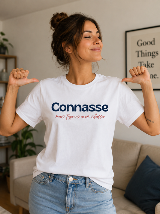 T-shirt blanc "Connasse "