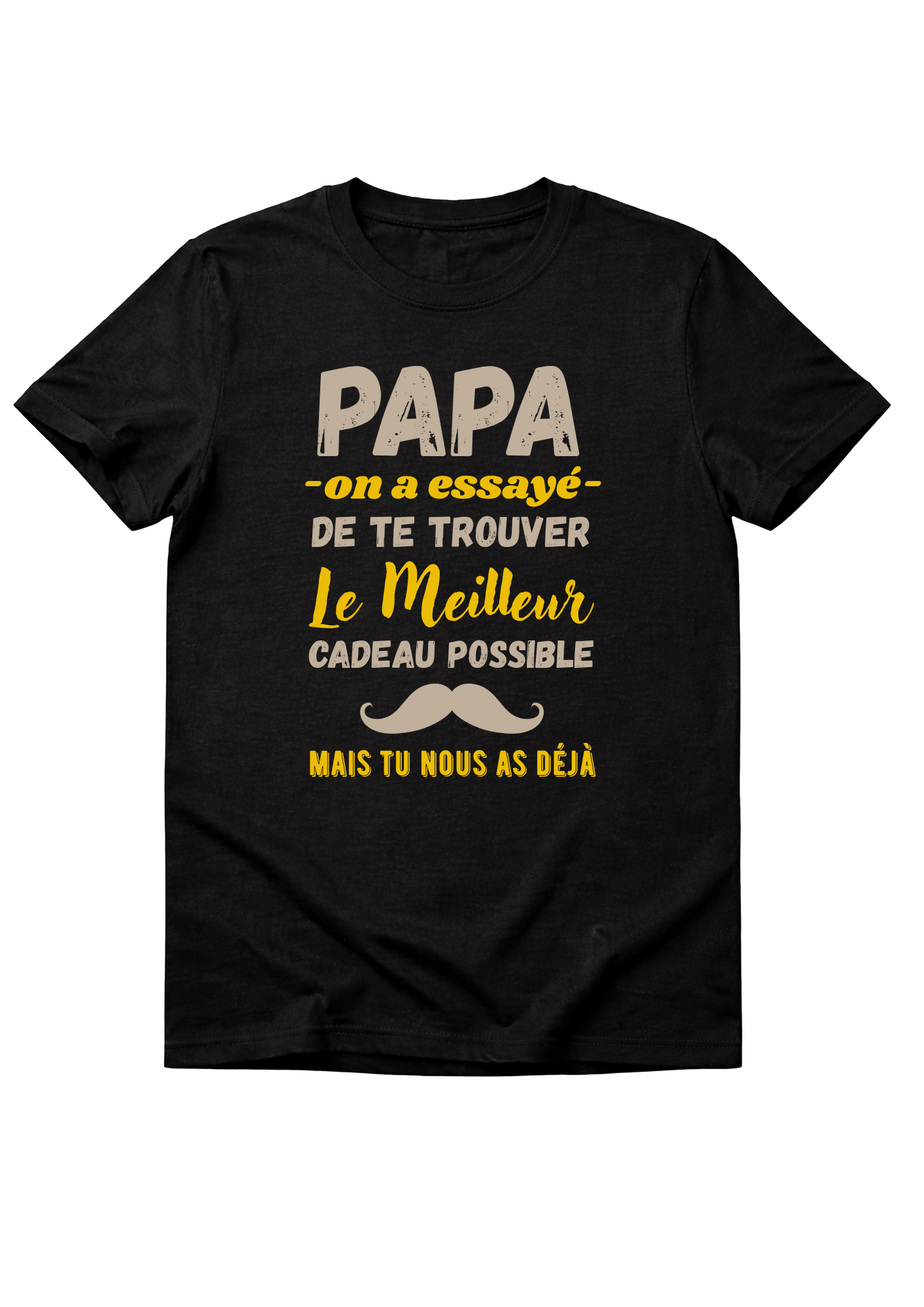 T-shirt noir "meilleur papa"