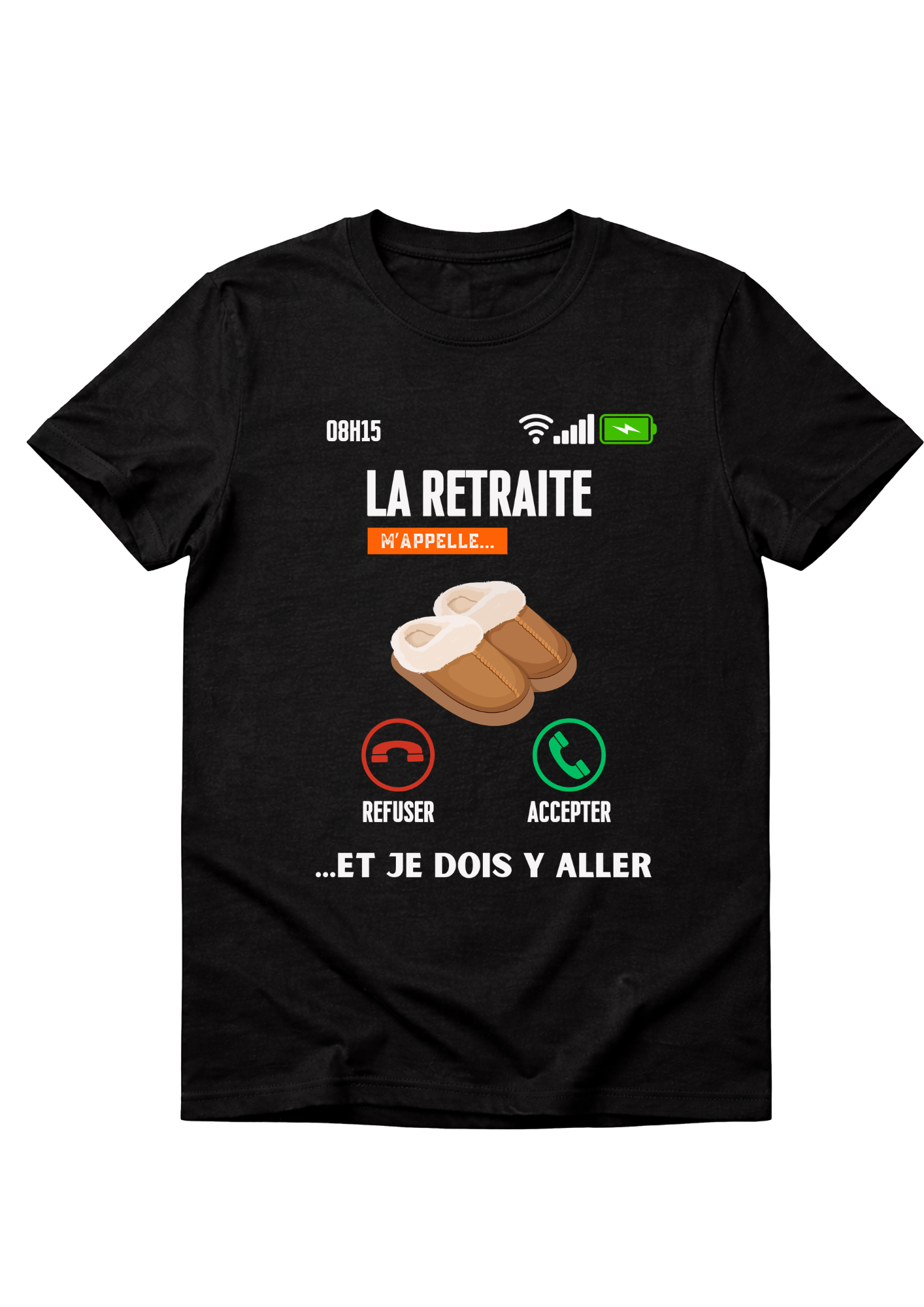 T-shirt noir "retraite"