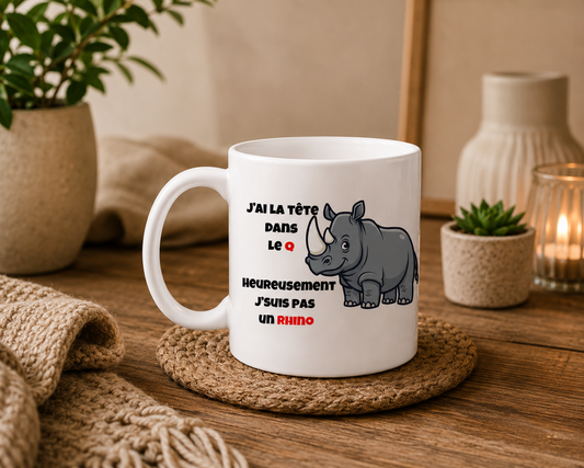 Mug "La tête dans le Q"