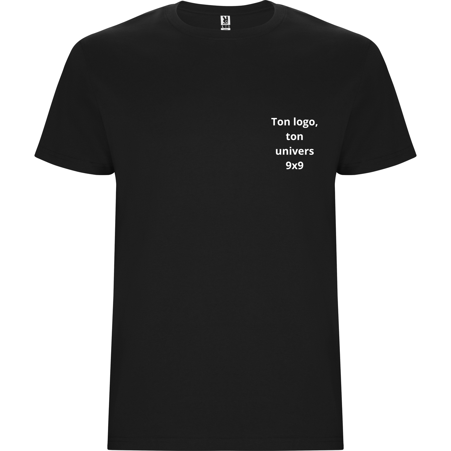 T-shirt Noir Ton logo, ton univers