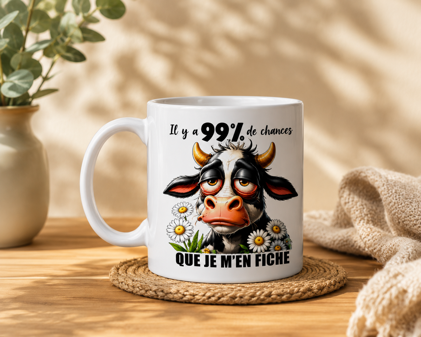 Mug  "99% de chance que je m'en fiche"