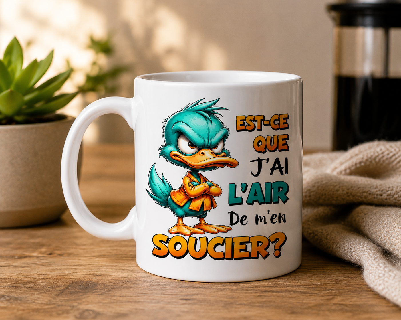 Mug  "Est-ce que j'ai l'air de m'en soucier?"