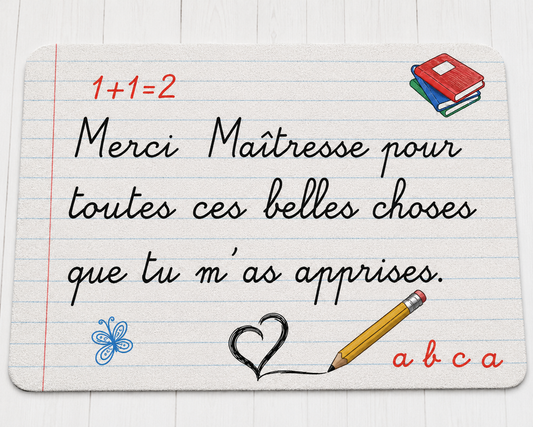 Tapis de souris "Merci Maîtresse ou Merci Maître"