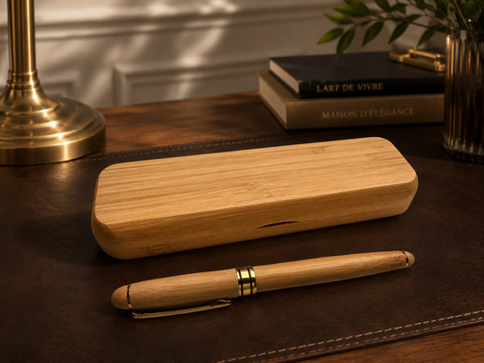Coffret bois avec son stylo
