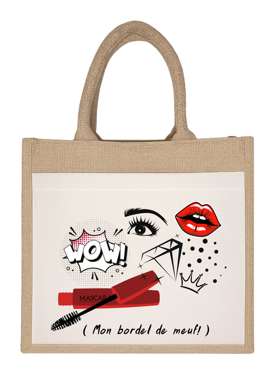 Sac toile de jute "Bordel de meuf"