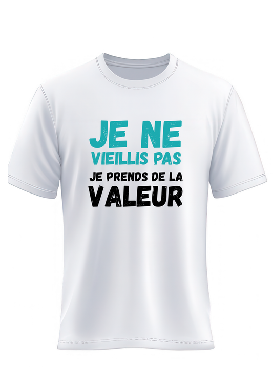 T-shirt humour "je ne vieillis pas"