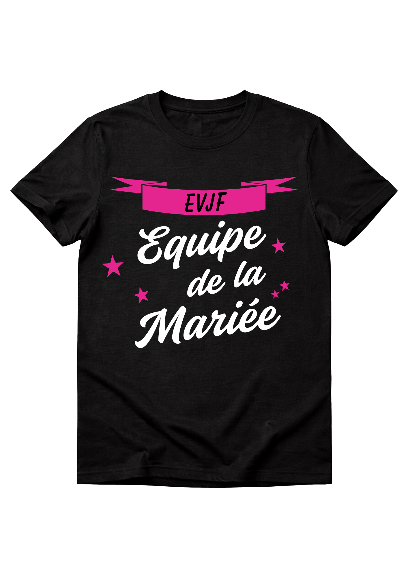 T-shirt noir "EVJF équipe de la mariée"