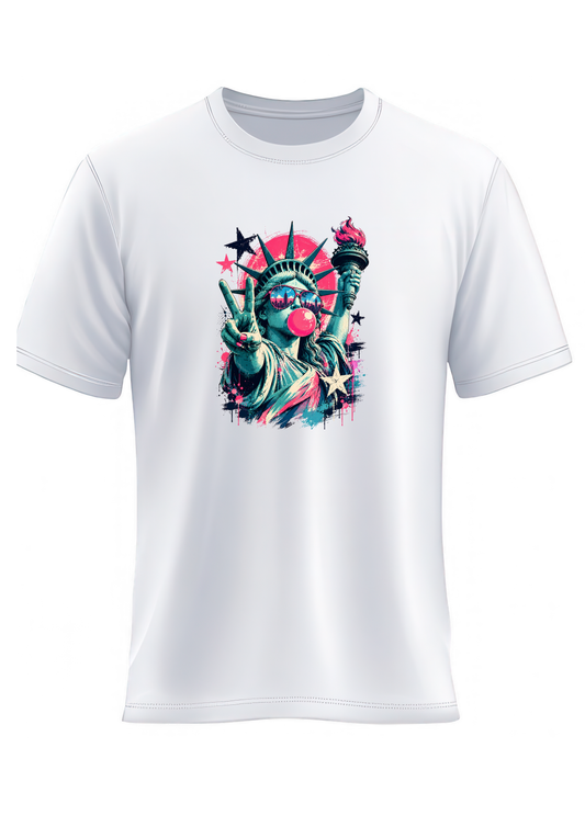 T-shirt "Statut de la liberté décalée"