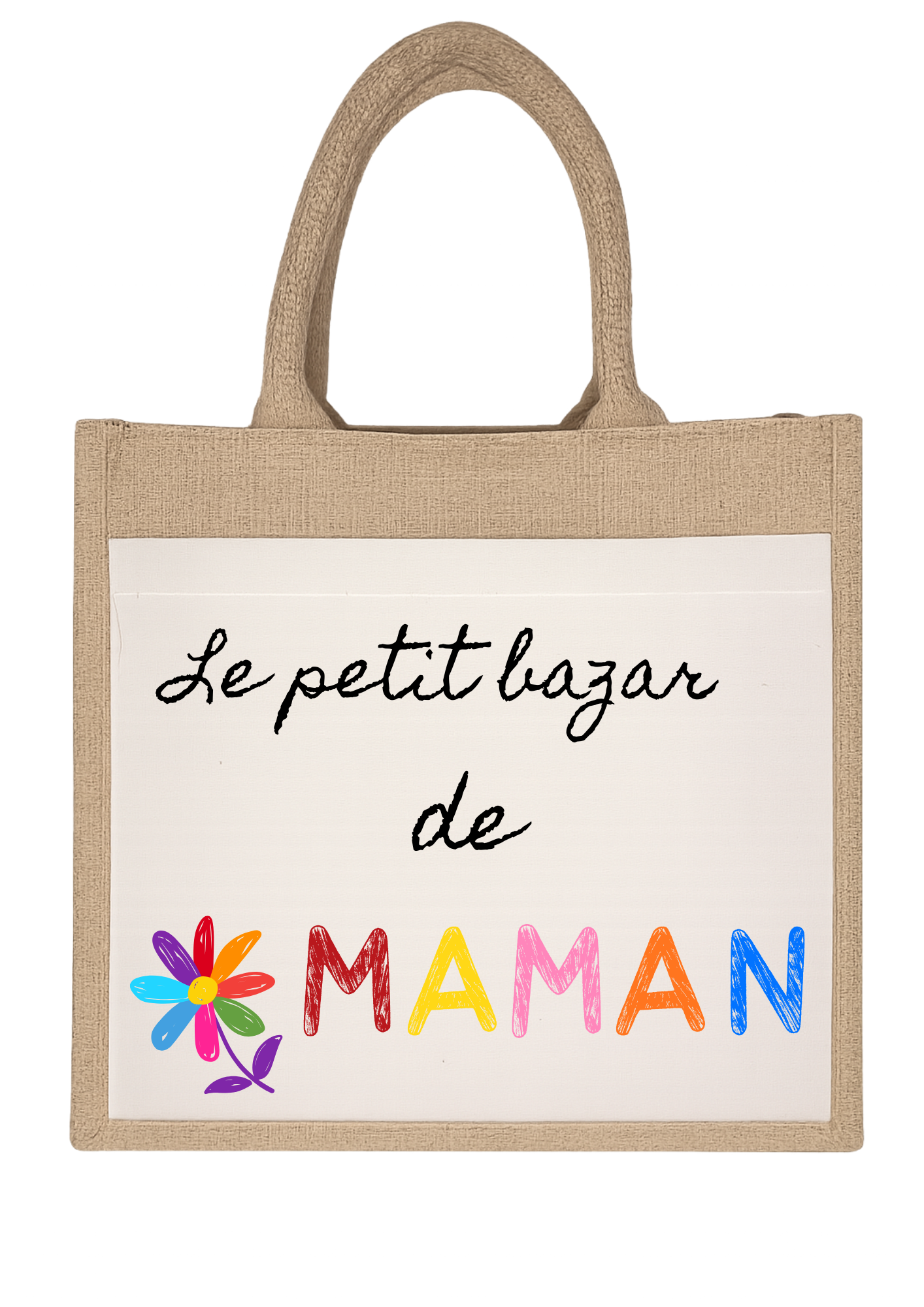 Sac toile de jute "Bazar de Maman"